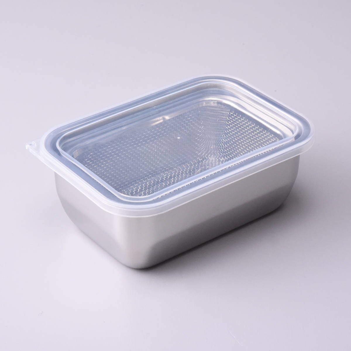 ザル&バット3点セット 1/4サイズ 角型 蓋付き ステンレス製 日本製 お料理はかどる角バット・角ザルセット ( 3点セット バット ザル 浅型 18-8ステンレス 角バット ステンレスバット 小さい 浅型バット 角ザル 使いやすい 丈夫 )