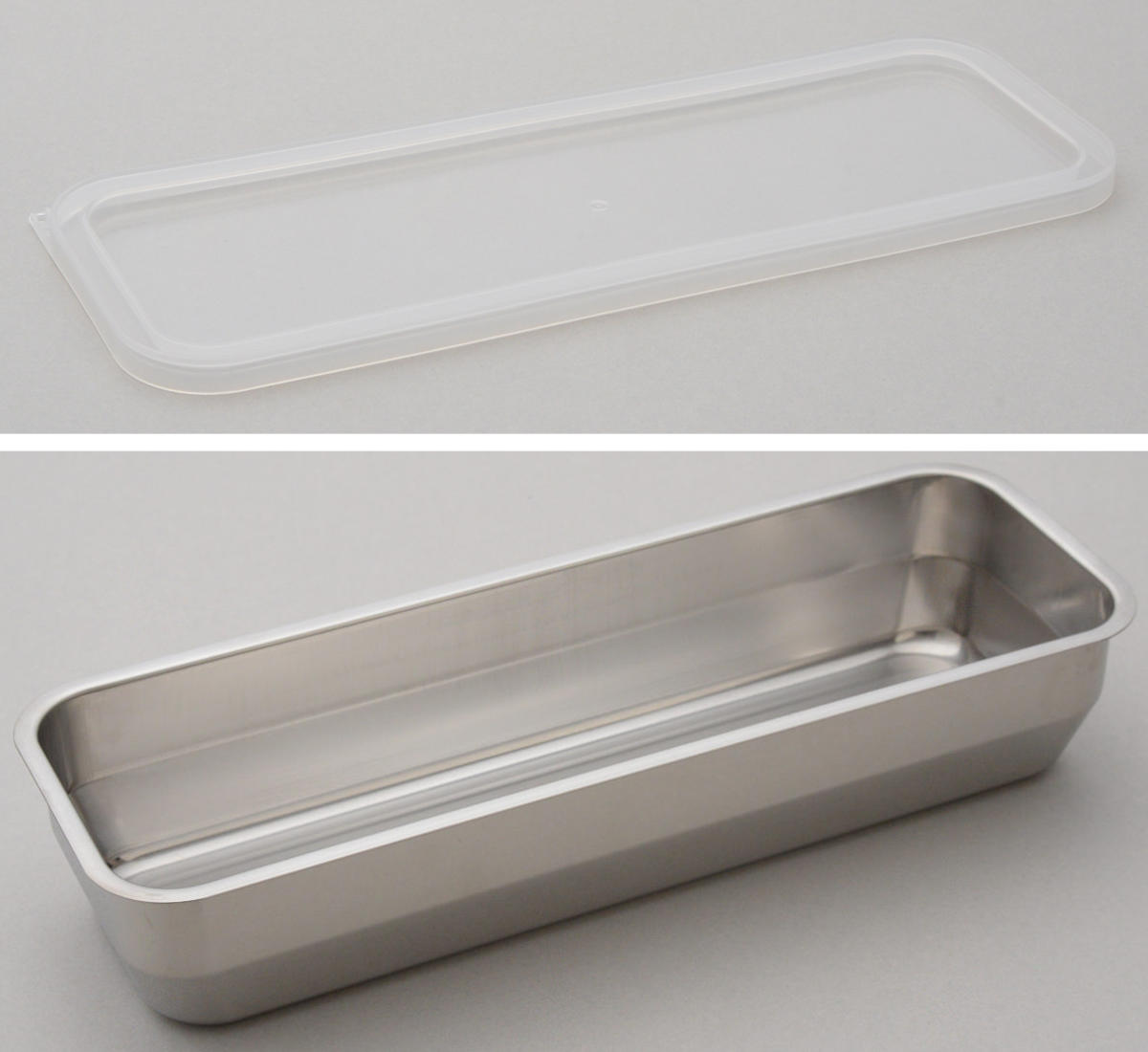 お料理はかどる蓋付き角バット 1/2スリムサイズ 角型 ステンレス 日本製 ( キッチン バット 蓋 セット 料理 調理 ケース 容器 18-8ステンレス 角バット ステンレスバット 深型 フタ付き 使いやすい 丈夫 )
