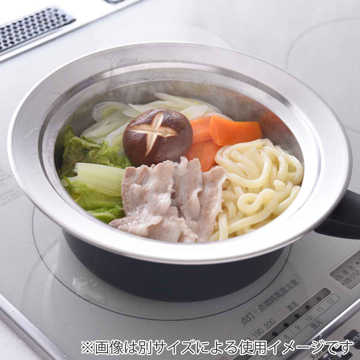 のせるだけで簡単蒸し器 20~22cm ステンレス製 日本製 スチーマー ( 蒸し器 せいろ 蒸し皿 蒸し板 蒸しプレート 丸型 円形 フタ付き 20センチ 22センチ 蒸し料理 蒸し野菜 茶碗蒸し 下ごしらえ用品 調理器具 )