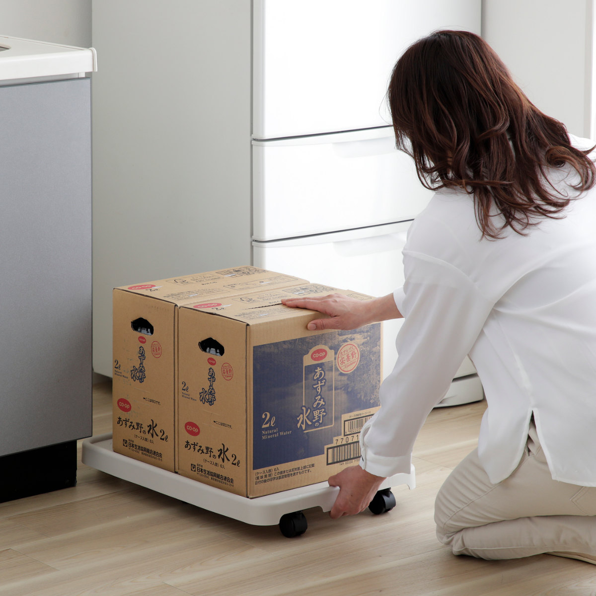 スマートキャリー 台車 キャスター ( 平台車 キャスター付き 360度回転 軽量 運搬車 家庭用 家電 鉢置き 移動 運ぶ 模様替え キャリー ホームキャリー キャリーカート 押し入れ クローゼット 耐荷重50kg )