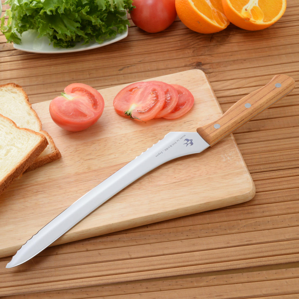 パン切り包丁 23.5cm つばめのパンナイフ 日本製 ( パンナイフ ブレッドナイフ パン切り 包丁 パン ブレッド ナイフ 23.5センチ パンスライサー パンナイフ 235mm 235ミリ 木柄 )