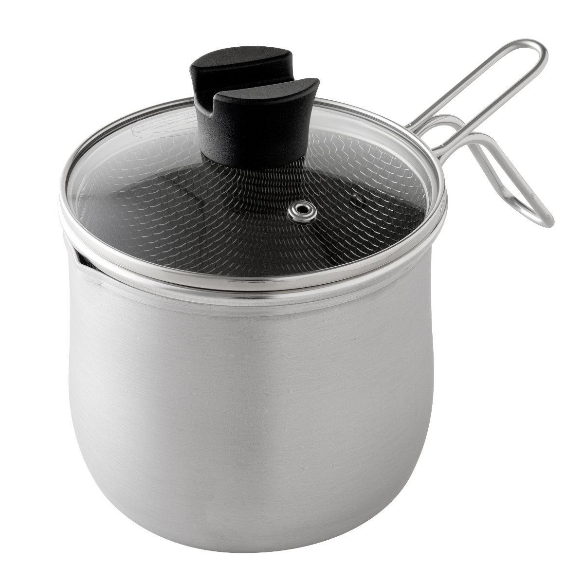 マルチポット 14cm IH対応 ストレーナー付き ガラス蓋付き ステンレス製 日本製 逸品物創 ( ガス火対応 オール熱源対応 鍋 片手鍋 セット 万能鍋 深型 14センチ 2.1L 3点セット 1台9役 ステンレスマルチポット ステンレス 小さめ )