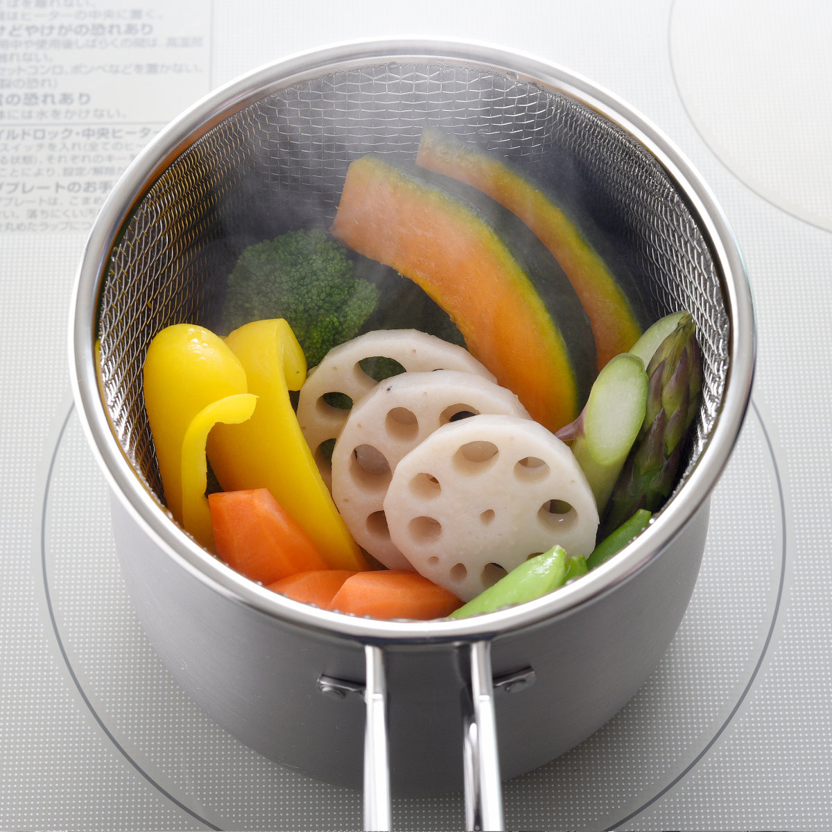 マルチポット 14cm IH対応 ストレーナー付き ガラス蓋付き ステンレス製 日本製 逸品物創 ( ガス火対応 オール熱源対応 鍋 片手鍋 セット 万能鍋 深型 14センチ 2.1L 3点セット 1台9役 ステンレスマルチポット ステンレス 小さめ )