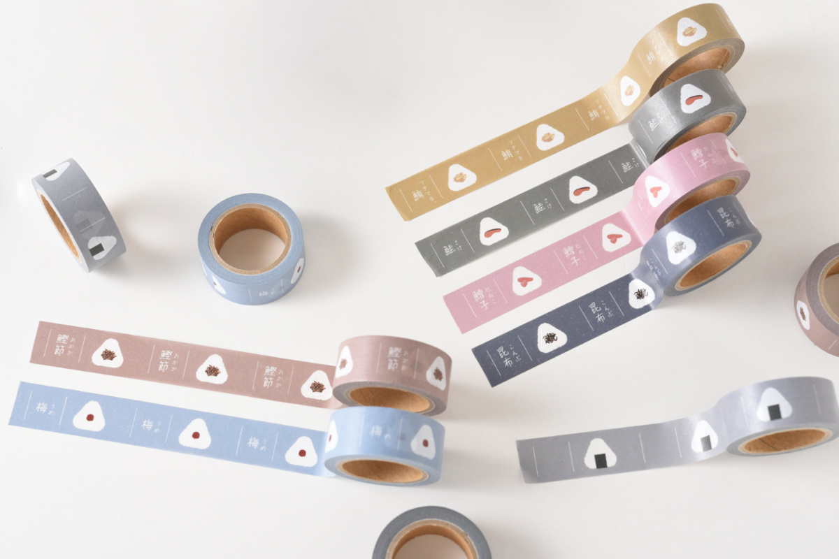 おにぎりに貼るマスキングテープ ( マスキングテープ 書ける 書き込める ペン 鉛筆 貼ってはがせる シール おにぎり お弁当 かわいい 手帳 デコレーション アレンジ おしゃれ 文房具 リメイク 手帳デコ ) 【フリー】 フリー