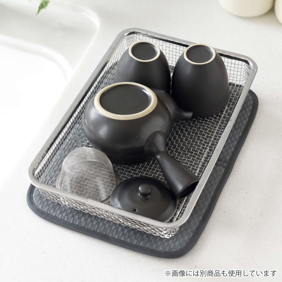 水切りかご 逸品物創 シンクを広く使える 水切りカゴ ( 水切りラック 日本製 ステンレス 水切り シンク上 食洗機対応 水切りバスケット ざる ザル コンパクト 野菜 食器 )