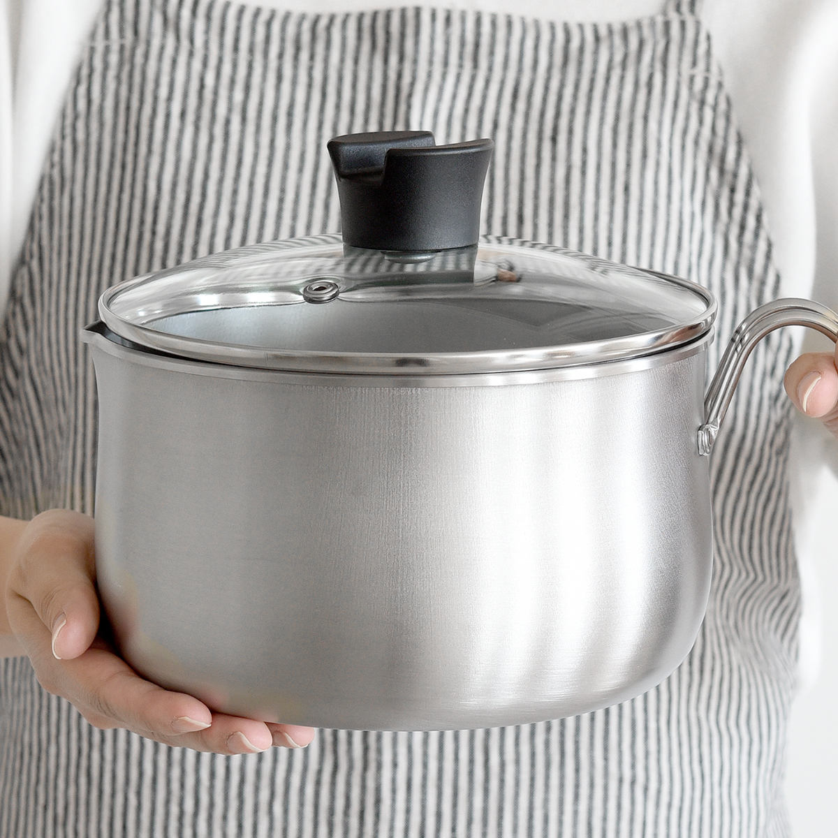 マルチポット 18cm IH対応 ステンレス製 逸品物創 ( ガス火対応 片手鍋 天ぷら鍋 片口鍋 ガラス蓋 ソースパン オール熱源対応 燕三条 2.9L 18センチ ステンレス鍋 片手なべ ケトル 揚げ鍋 万能 マルチ )