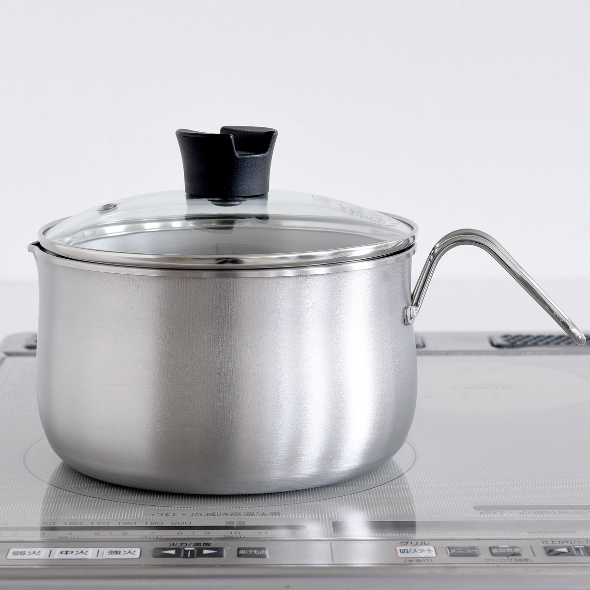 マルチポット 18cm IH対応 ステンレス製 逸品物創 ( ガス火対応 片手鍋 天ぷら鍋 片口鍋 ガラス蓋 ソースパン オール熱源対応 燕三条 2.9L 18センチ ステンレス鍋 片手なべ ケトル 揚げ鍋 万能 マルチ )