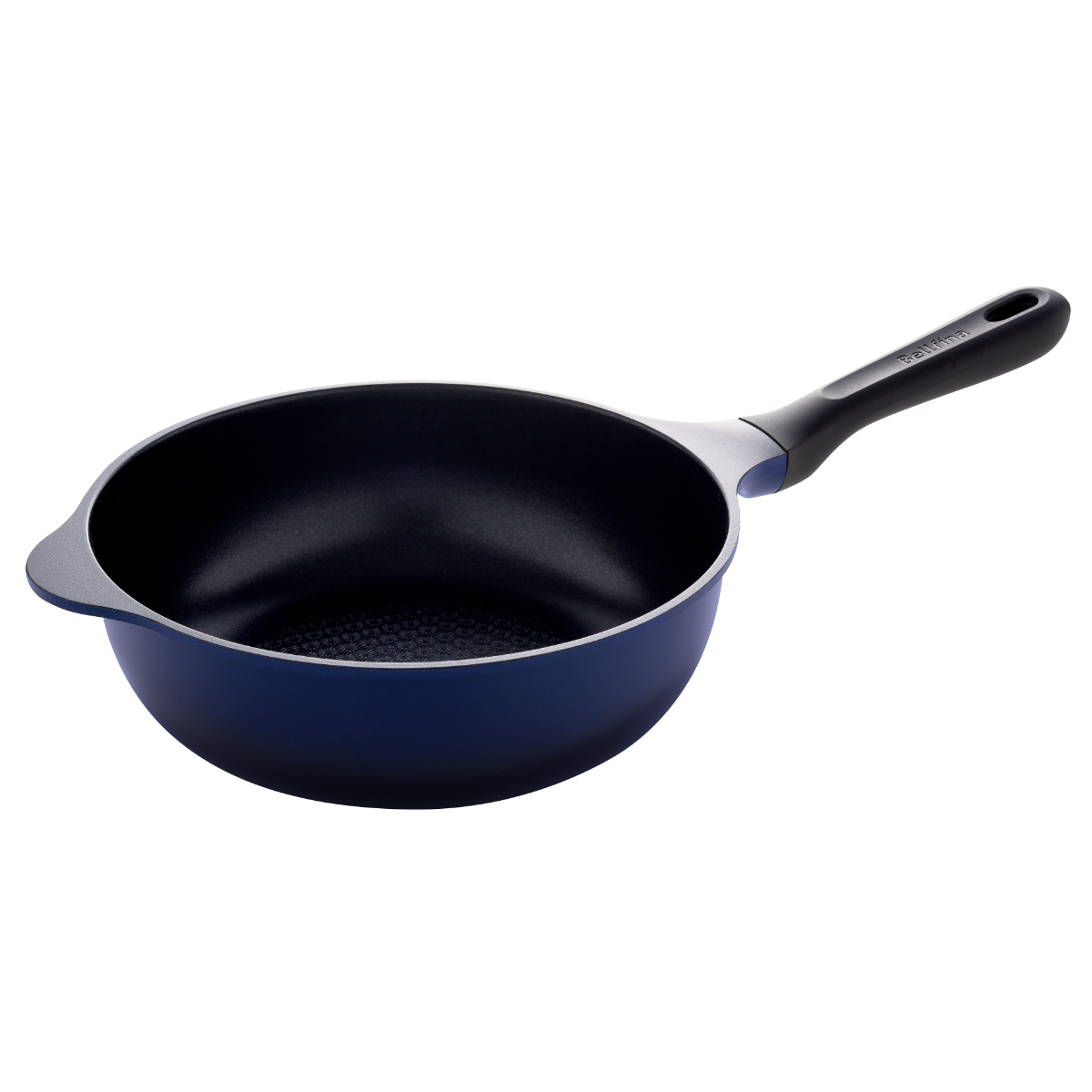 フライパン 24cm 深型 ガス火専用 ベルフィーナライト プレミアム 軽量 ( ガス火対応 炒め鍋 深型フライパン コーティング 軽い ふっ素加工 アルミフライパン 24センチ 片手鍋 いため鍋 アルミ製 エンボス加工 こびりつきにくい )