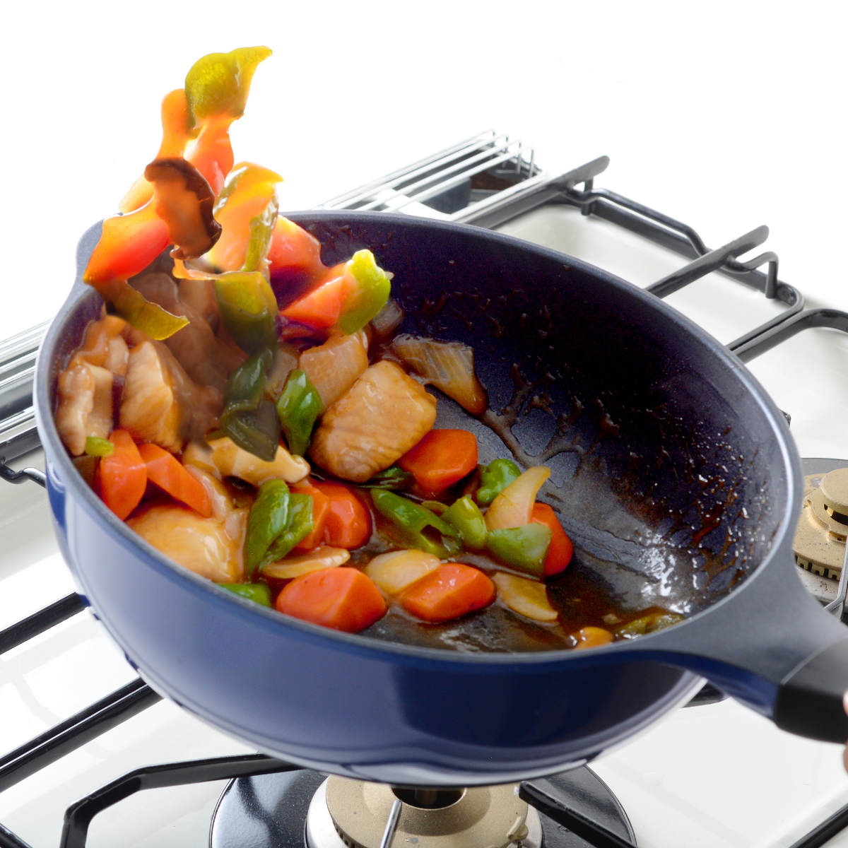 フライパン 24cm 深型 ガス火専用 ベルフィーナライト プレミアム 軽量 ( ガス火対応 炒め鍋 深型フライパン コーティング 軽い ふっ素加工 アルミフライパン 24センチ 片手鍋 いため鍋 アルミ製 エンボス加工 こびりつきにくい )