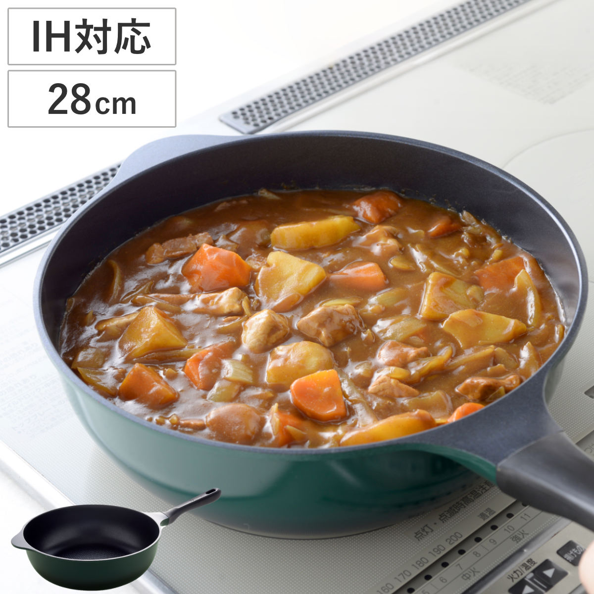 フライパン 28cm 深型 IH対応 スーパーベルフィーナ プレミアム ( ガス火対応 炒め鍋 コーティング 軽い 深型フライパン アルミフライパン 28センチ いため鍋 アルミ製 エンボス加工 軽量 こびりつきにくい 焦げ付きにくい )