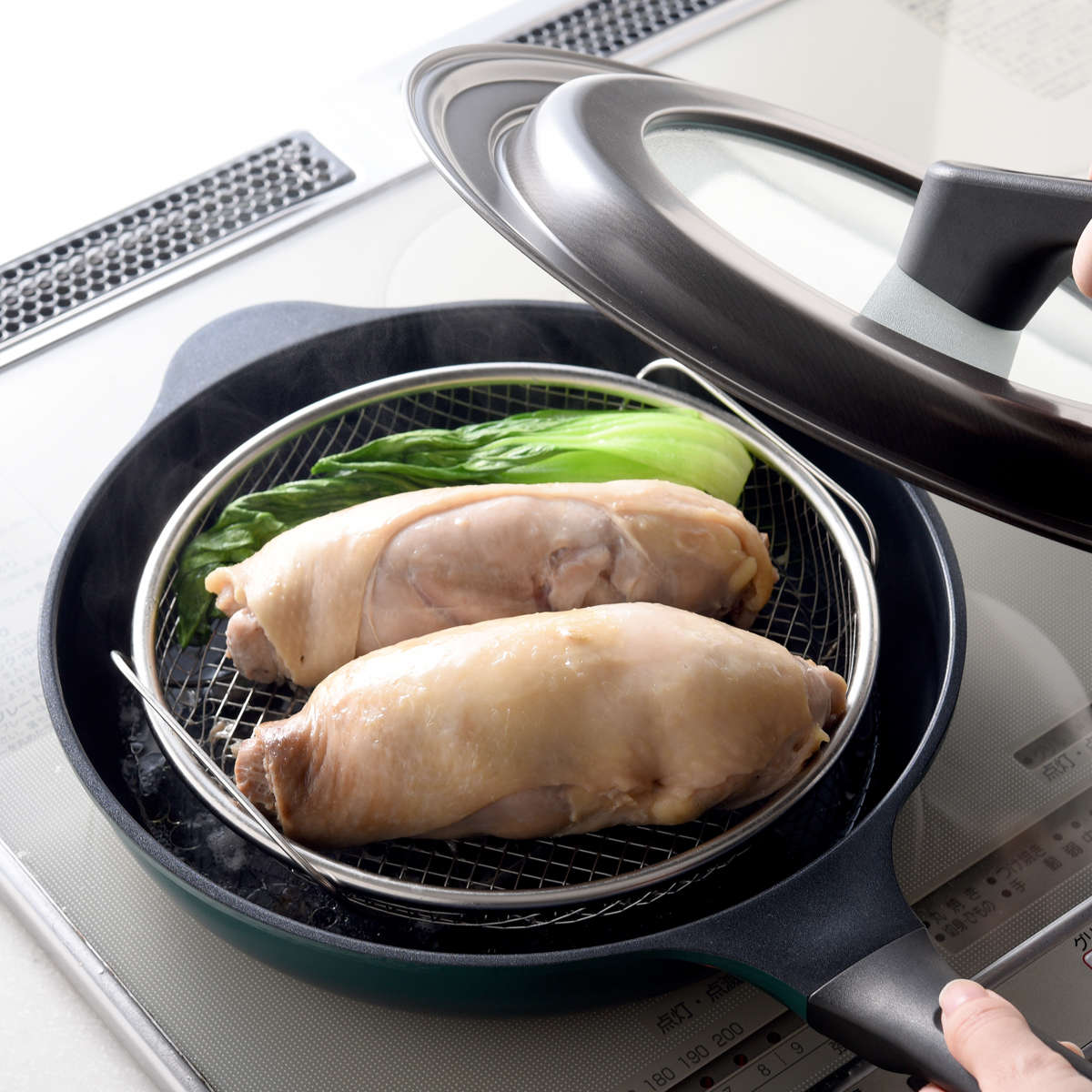 蒸し網用スタンド 19cm用 22cm用 逸品物創 ステンレス製 日本製 ( 蒸し器 スタンド 食洗機対応 調理器具 蒸し料理 スチーマー ざる用 ザル用 燕三条 調理用品 )