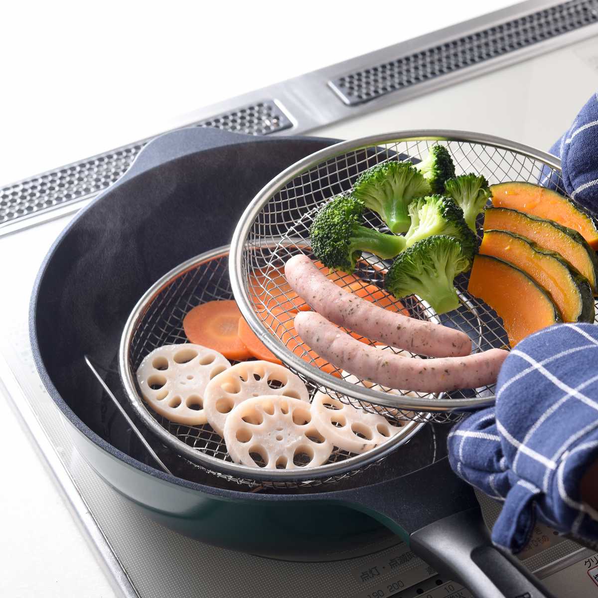 蒸し網用スタンド 19cm用 22cm用 逸品物創 ステンレス製 日本製 ( 蒸し器 スタンド 食洗機対応 調理器具 蒸し料理 スチーマー ざる用 ザル用 燕三条 調理用品 )