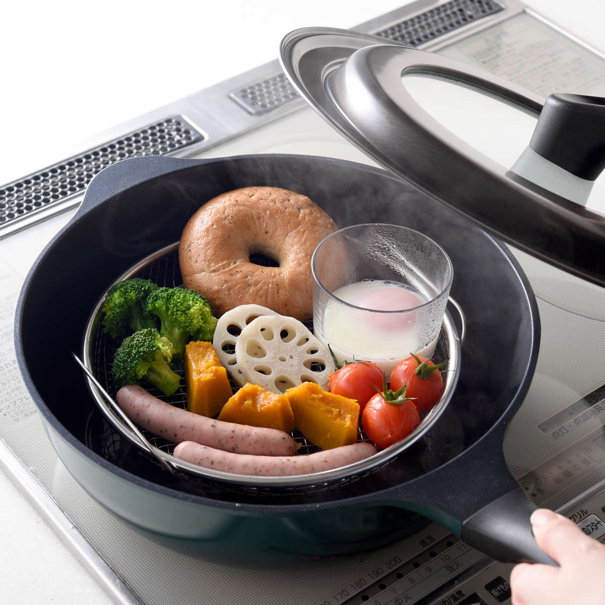 蒸し網用スタンド 19cm用 22cm用 逸品物創 ステンレス製 日本製 ( 蒸し器 スタンド 食洗機対応 調理器具 蒸し料理 スチーマー ざる用 ザル用 燕三条 調理用品 )