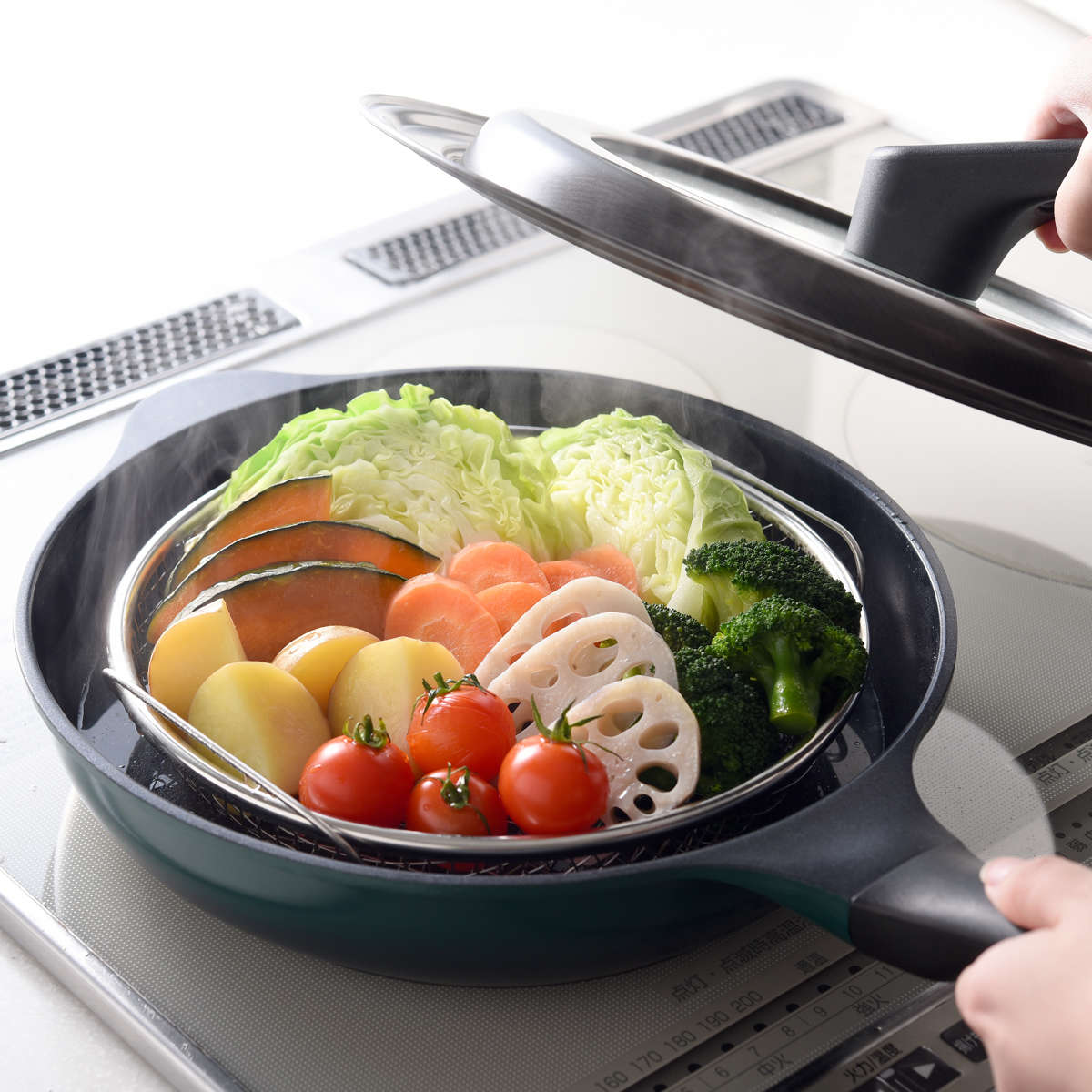 蒸し網用スタンド 19cm用 22cm用 逸品物創 ステンレス製 日本製 ( 蒸し器 スタンド 食洗機対応 調理器具 蒸し料理 スチーマー ざる用 ザル用 燕三条 調理用品 )