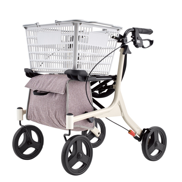歩行車 ショッピングターン コンパクト 折りたたみ 高さ調整 ( 高さ8段階 バッグ付き 保冷バッグ 収納 バスケットホルダー お買い物 安心 安定 福祉 介護 歩行訓練 転倒予防 疲労軽減 歩行サポート 歩行補助 外出 )