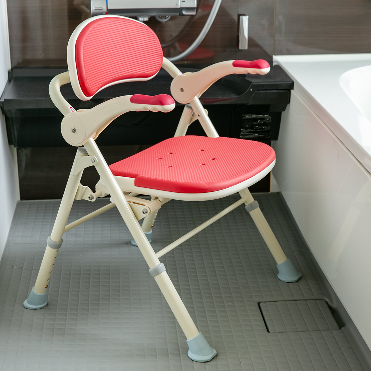 介護用 風呂 椅子 安寿 折り畳み式シャワー椅子 美品 - 椅子/チェア