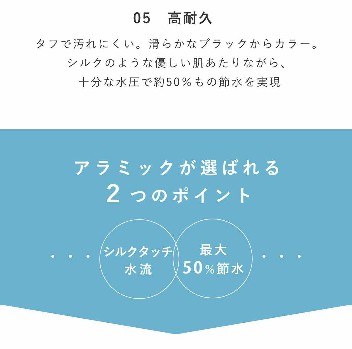 シャワーヘッド シルクシャワーシリーズ 05 高耐久 ( シャワー ヘッド 節水 アラミック Arromic 日本製 付け替え 取り替え 交換 節水シャワーヘッド 節水シャワー シルクタッチ 水圧 強くする 増圧 節水効果 節約 )