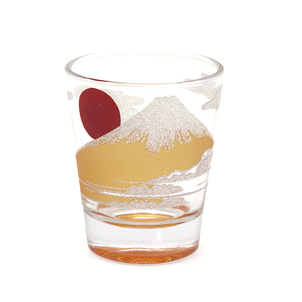 ショットグラス 65ml きらめく日本のショットグラス 2個入 ( ガラス グラス コップ 酒器 お酒 酒 ペアグラス ペア 和モダン 和風 富士山 ユニーク ) 【青金富士セット】 青金富士セット