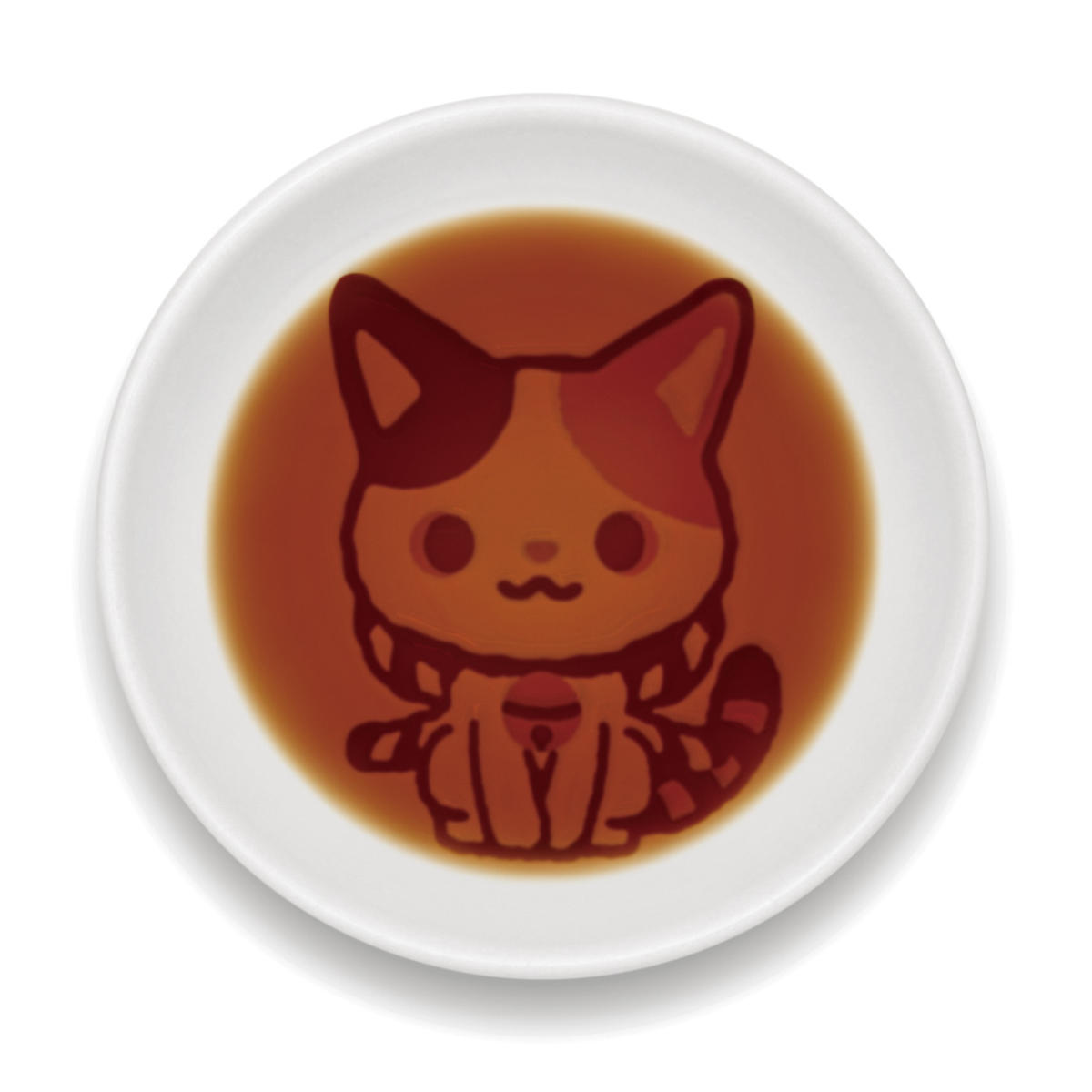 かぶきにゃんたろう 醤油皿 ( 皿 小皿 猫 ねこ ネコ しょうゆ 醬油 しょうゆ皿 かわいい キャラクター ) 【ふりむき】 ふりむき