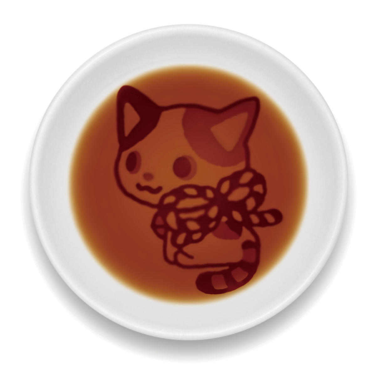 かぶきにゃんたろう 醤油皿 ( 皿 小皿 猫 ねこ ネコ しょうゆ 醬油 しょうゆ皿 かわいい キャラクター ) 【ふりむき】 ふりむき