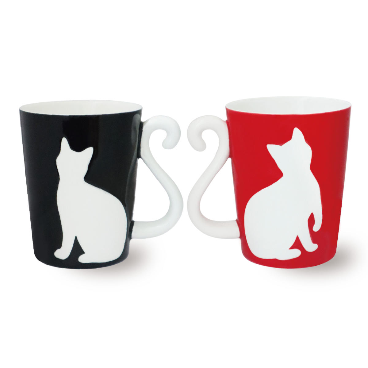 マグカップ 300ml ツインマグ リペル ペア ( 電子レンジ対応 食洗機対応 磁器 マグ コップ マグコップ 猫 ネコ ねこ ペアマグ ペアセット ペアコップ かわいい )