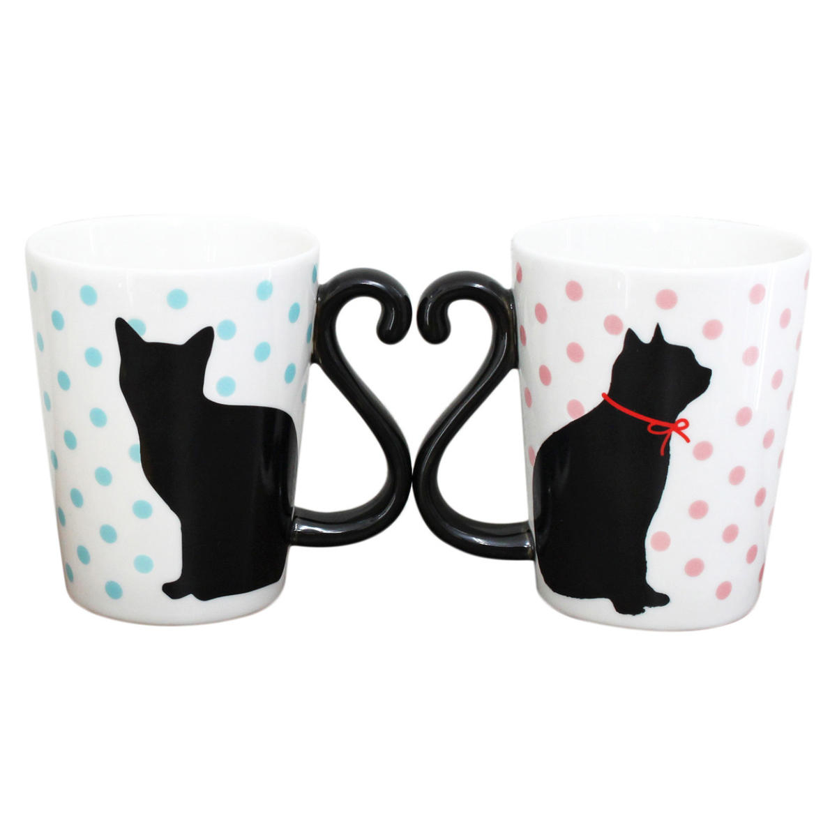 マグカップ 300ml ツインマグ ( 電子レンジ対応 食洗機対応 磁器 マグ コップ マグコップ 猫 ネコ ねこ ペア ペアマグ ペアセット ペアコップ かわいい )