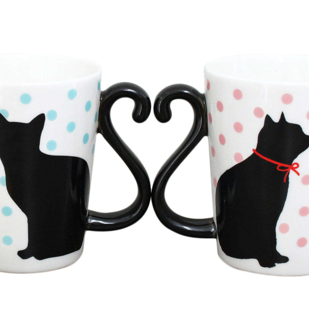マグカップ 300ml ツインマグ ( 電子レンジ対応 食洗機対応 磁器 マグ コップ マグコップ 猫 ネコ ねこ ペア ペアマグ ペアセット ペアコップ かわいい )