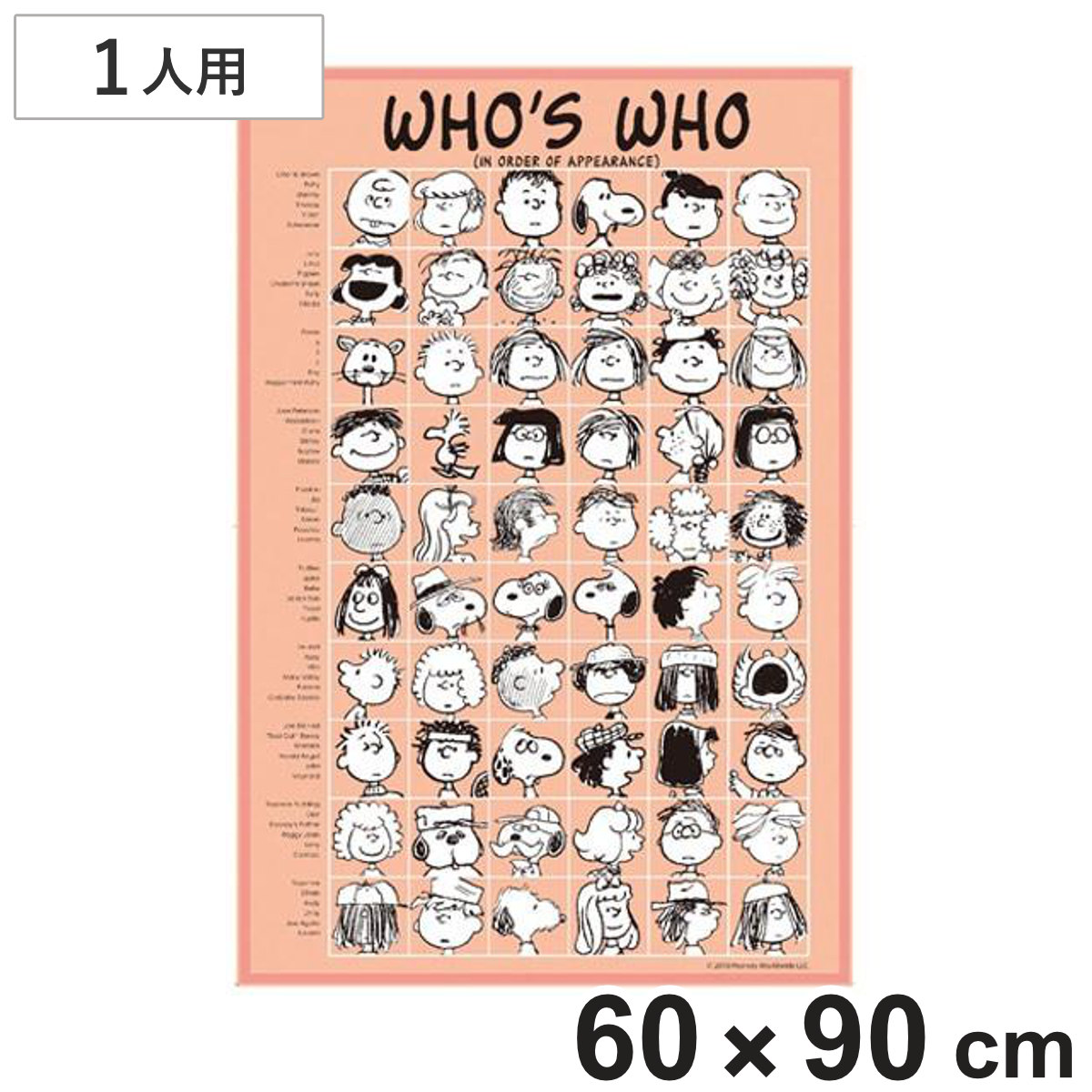 レジャーシート スヌーピー WHOS WHO 1人用サイズ （ 一人用 シート ピクニックシート 1人用 SNOOPY キャラ 幼稚園 保育園 子供用 キッズ キャラクター すぬーぴー snoopy アウトドア 遠足 ピクニック 行楽 お花見 ）