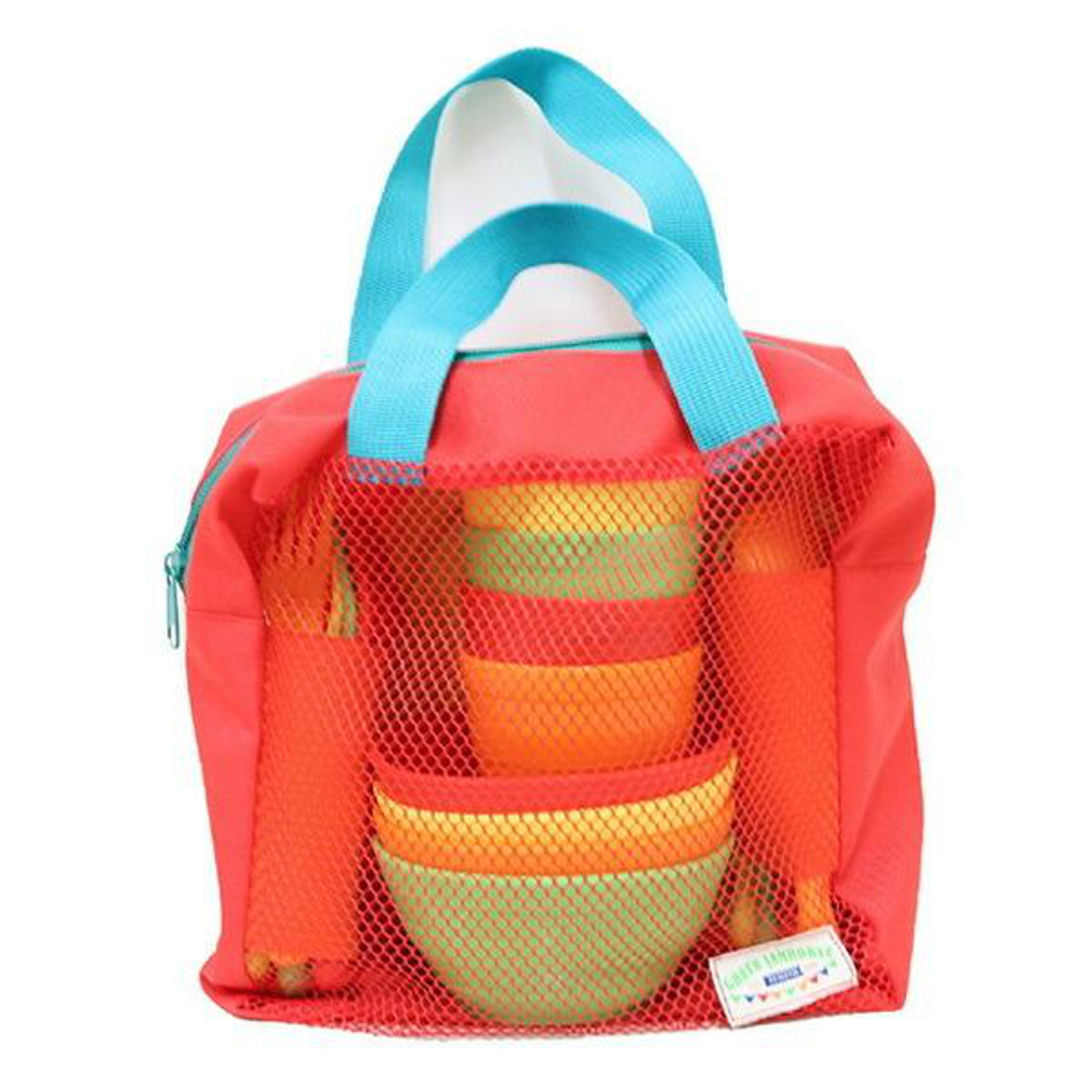 カラフル食器 4Pセット GREEN JAMBOREE ( 食器 お皿 フォーク スプーン ボウル プレート セット プラスチック製 カラフル プラ かわいい 子供用 キッズ アウトドア レジャー 行楽 キャンプ BBQ 割れにくい )