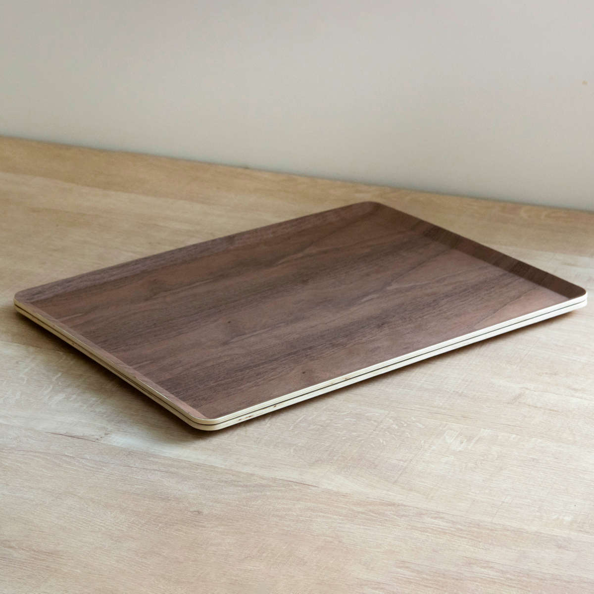 トレー 木製トレー ノンスリップ L 40×30cm 同色5枚セット ( キッチントレー キッチン トレイ キッチントレイ 木製 天然木 お盆 おしゃれ 北欧 北欧風 シンプル ナチュラル 配膳 滑りにくい ランチトレー ) 【ナチュラル】 ナチュラル