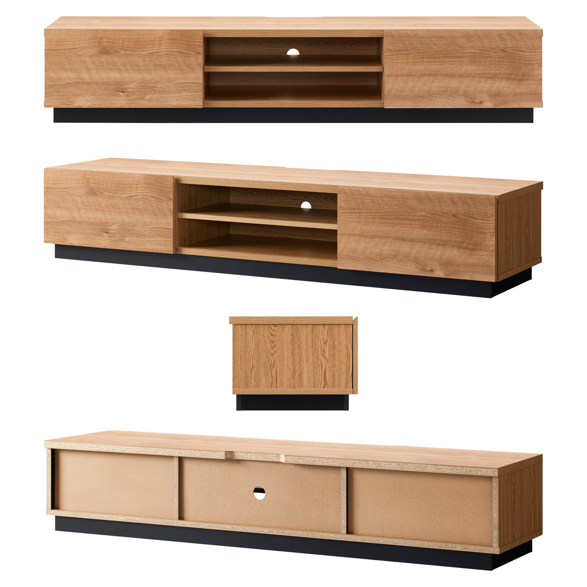 テレビ台 幅152cm 65V型対応 シンプル ( テレビボード TV台 TVボード テレビラック テレビ 収納 リビング収納 ライトブラウン 木目調ロータイプ スライドレール 引出し )