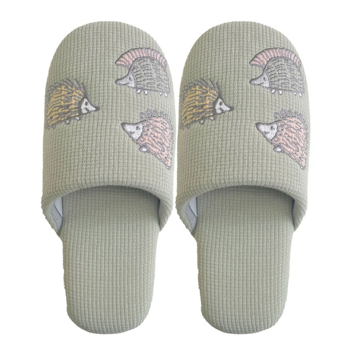 スリッパ リサ・ラーソン はりねずみワッフル L 26.0~27.0cm 洗える ( 室内 メンズ リサラーソン ハリネズミ 雑貨 ワッフル生地 滑り止め ルームスリッパ トイレ インテリア雑貨 自宅 室内用 静音 北欧 ) 【イエロー】 イエロー