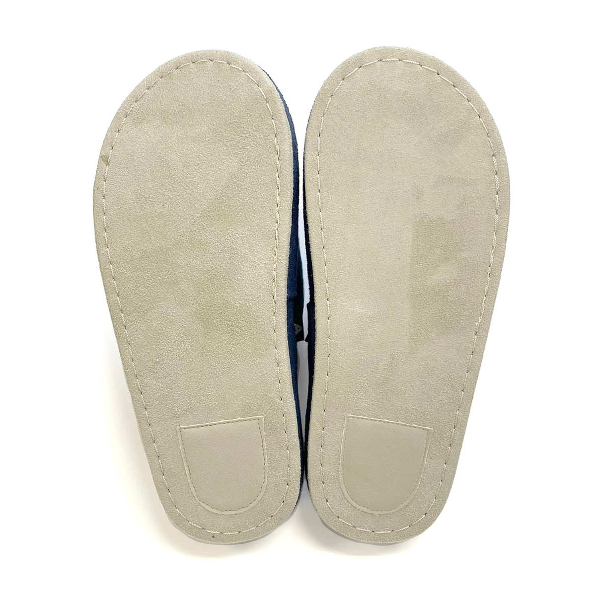 スリッパ のほほん L 約25.0cm ( 室内 マタノアツコ コルクスリッパ パイル生地 アップリケ 刺繍 前開き ルームスリッパ トイレ インテリア雑貨 自宅 室内用 静音 くま ) 【ネイビー】 ネイビー