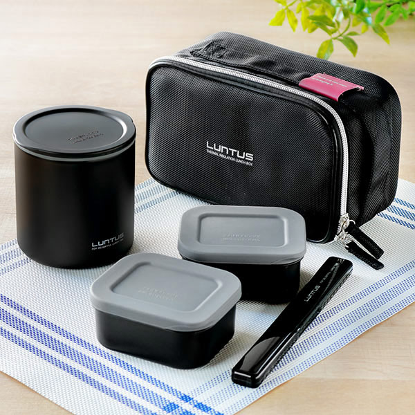 保温弁当箱 ランチジャー ステンレス製 男性用 ランタス タテ・ヨコ 専用バッグ付 820ml ( お弁当箱 保温 大容量 男性 ポーチ付 メンズ ランチボックス 箸付き 縦型 横型 )