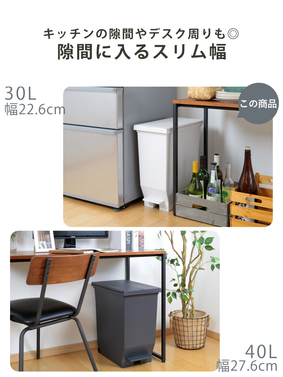 ゴミ箱 30L 同色2個セット エバン 両開きペダルペール ( ごみ箱 30リットル ダストボックス 両開き 棚下 スリム キッチン 分別 ふた付き おしゃれ カップボード カウンター下 バタフライ ホワイト ブラック ) 【ホワイト】 ホワイト