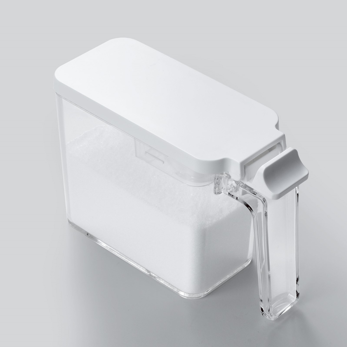 調味料ポット 450ml 3点セット マグネットラック付き フォルマ S ( 調味料入れ セット ラック 保存容器 キャニスター 密閉 3個組 ケース付き ワンタッチ 片手 ロック プラスチック スプーン付き 調味料スタンド 浮かせる収納 )