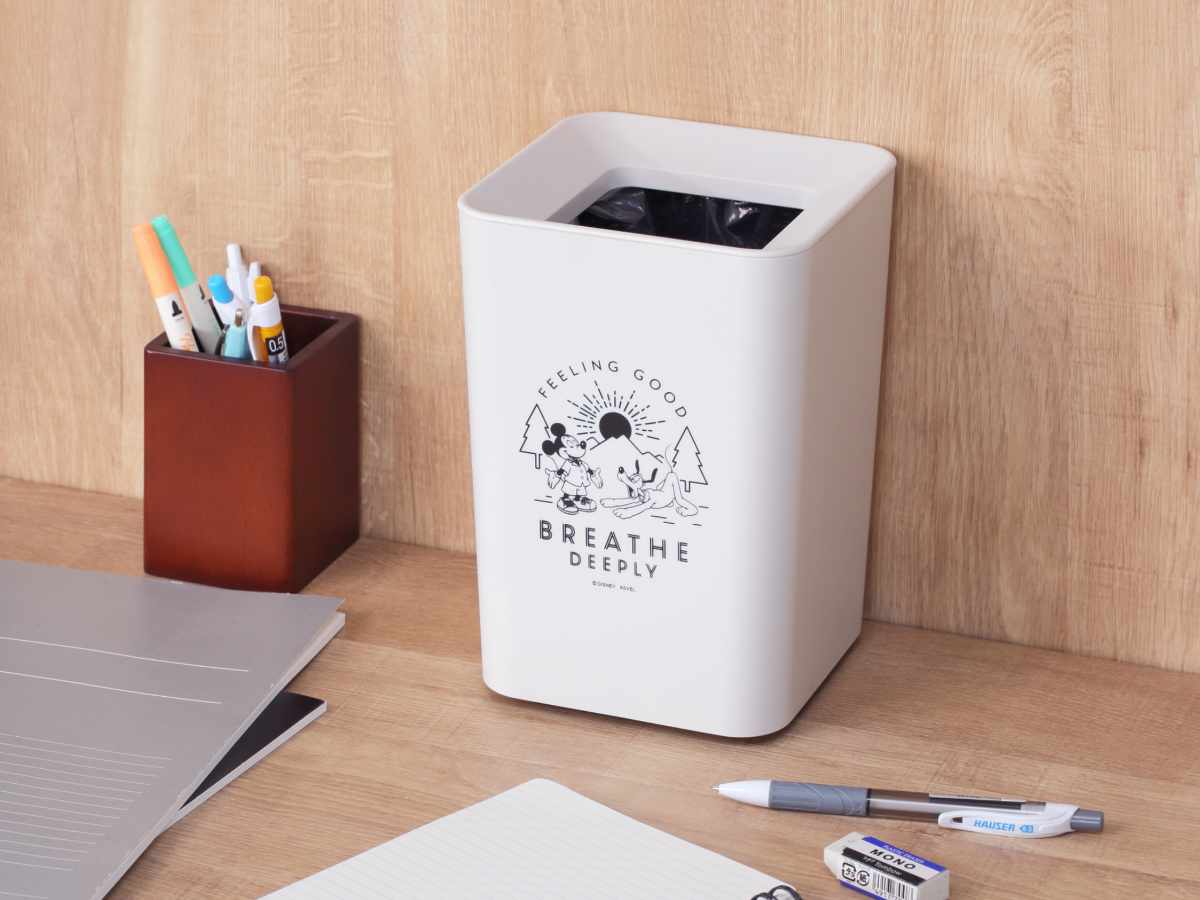 ゴミ箱 2L ルクレール ミッキーマウス ミニ角型 ( ごみ箱 2リットル Mickey 卓上 袋 見えない くず入れ 2重構造 小さい リビング シンプル Disney ミッキー ダストボックス 四角 二重 )