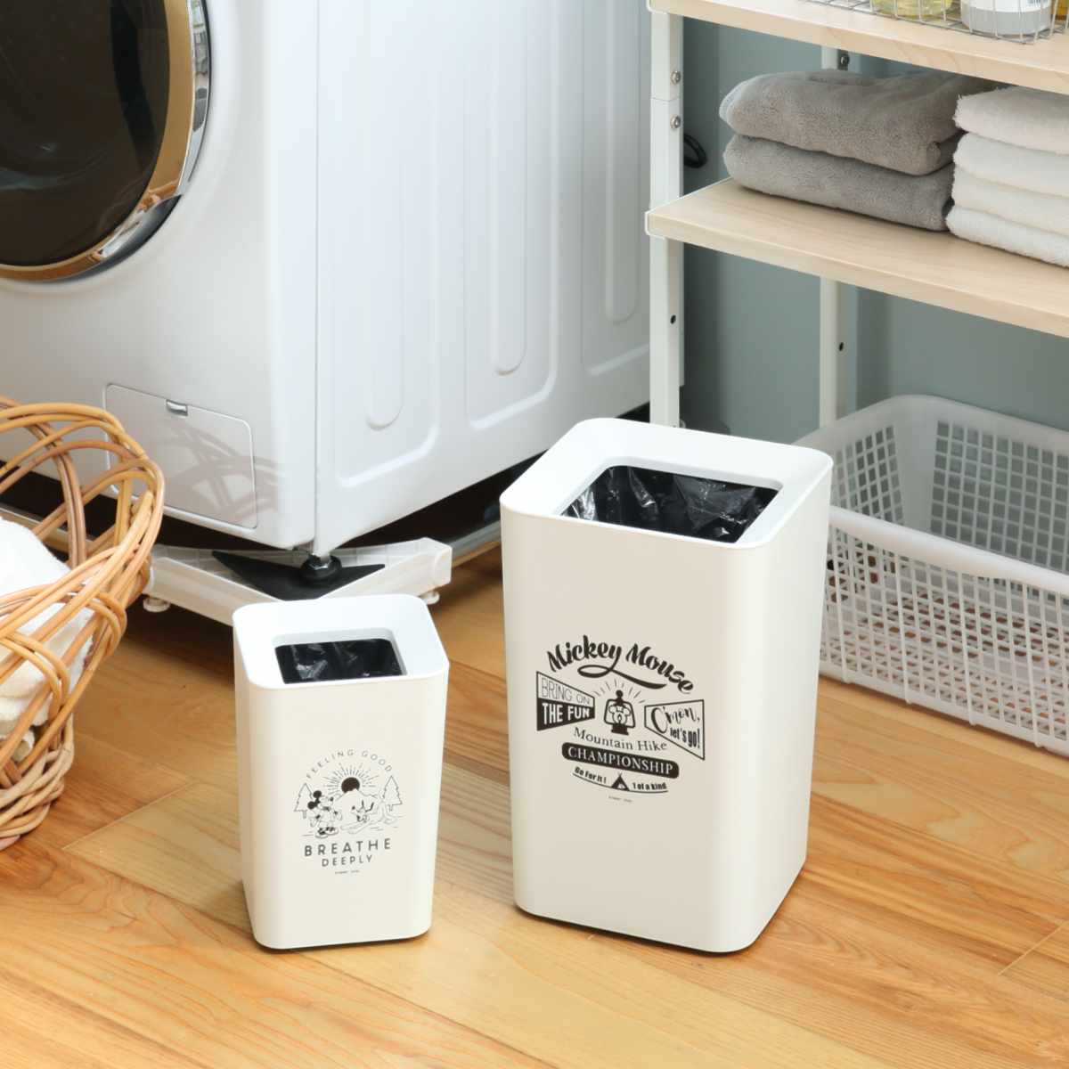 ゴミ箱 2L ルクレール ミッキーマウス ミニ角型 ( ごみ箱 2リットル Mickey 卓上 袋 見えない くず入れ 2重構造 小さい リビング シンプル Disney ミッキー ダストボックス 四角 二重 )