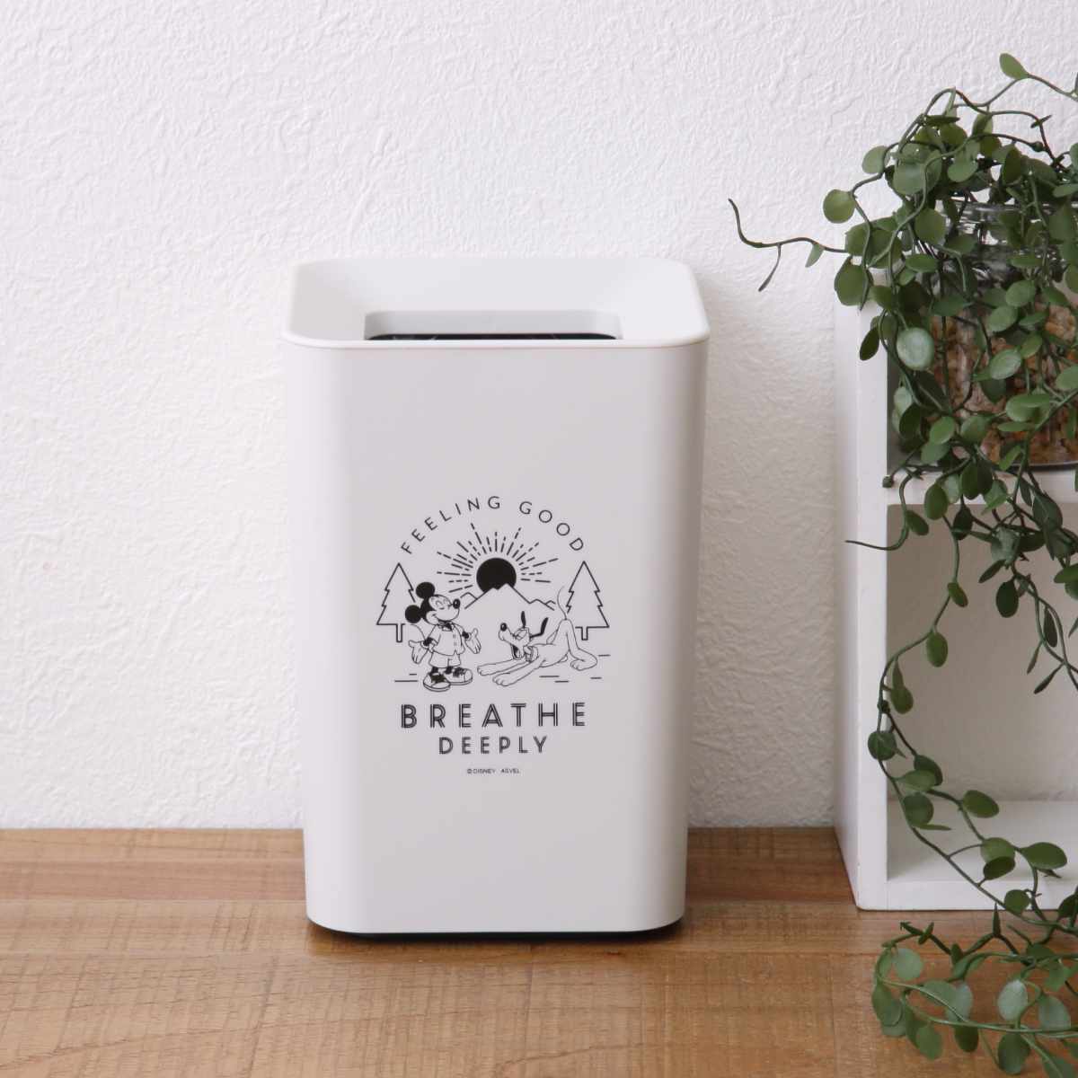 ゴミ箱 2L ルクレール ミッキーマウス ミニ角型 ( ごみ箱 2リットル Mickey 卓上 袋 見えない くず入れ 2重構造 小さい リビング シンプル Disney ミッキー ダストボックス 四角 二重 )