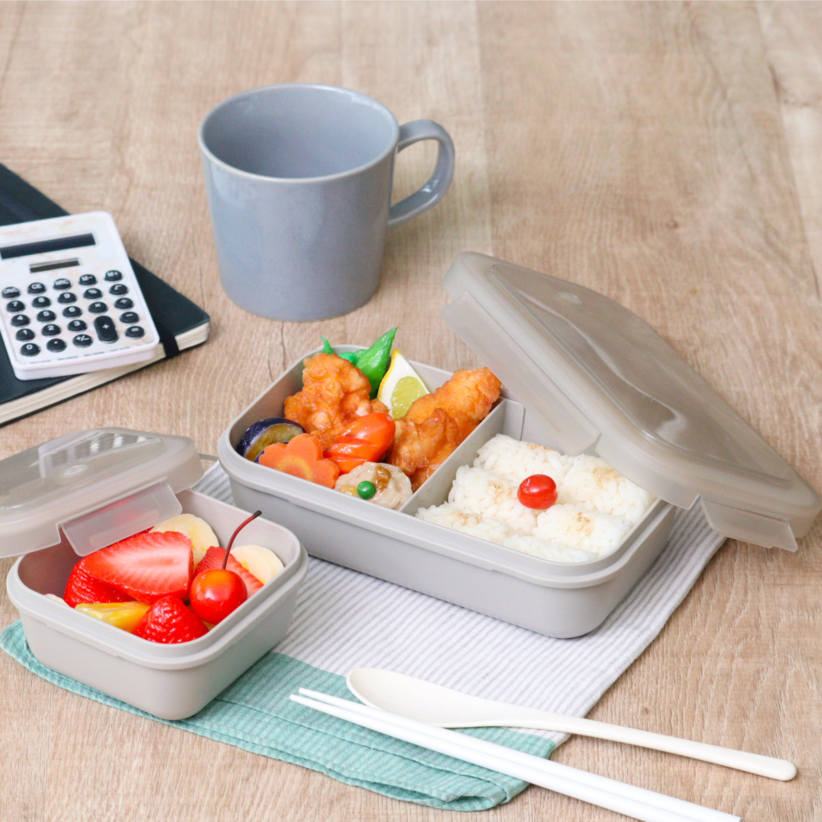 弁当箱 800ml ランタス 1段 パッキン一体型 ( ランチボックス 抗菌加工 レンジ対応 食洗機対応 冷凍 パッキン一体 レンジOK 食洗機OK お弁当 弁当 二段 仕切り付き 自動エア弁 4点ロック 大人 ) 【サンドベージュ】 サンドベージュ