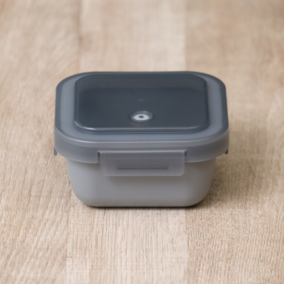 弁当箱 280ml ランタス 1段 パッキン一体型 ( デザートケース フルーツケース ランチボックス 抗菌加工 レンジ対応 食洗機対応 冷凍 レンジOK 食洗機OK お弁当 弁当 二段 仕切り付き 自動エア弁 4点ロック 大人 パッキン一体 ) 【アッシュグレー】 アッシュグレー