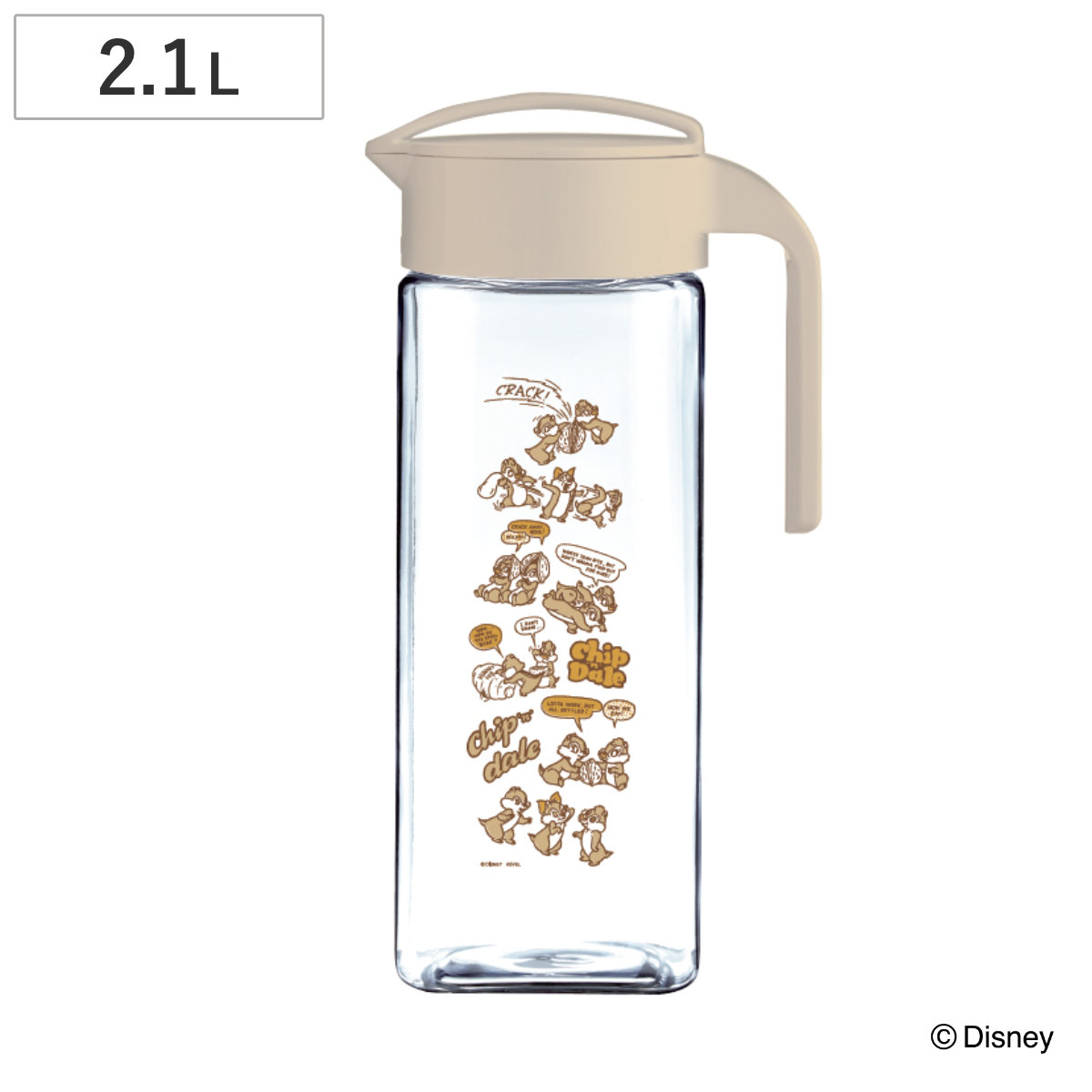 ピッチャー 2.1L ドリンク・ビオ チップ&デール ( 横置き 熱湯OK ディズニー チップ デール 冷水筒 麦茶ポット 水差し かわいい キャラクター 水さし 冷水ポット 広口 麦茶 耐熱 )