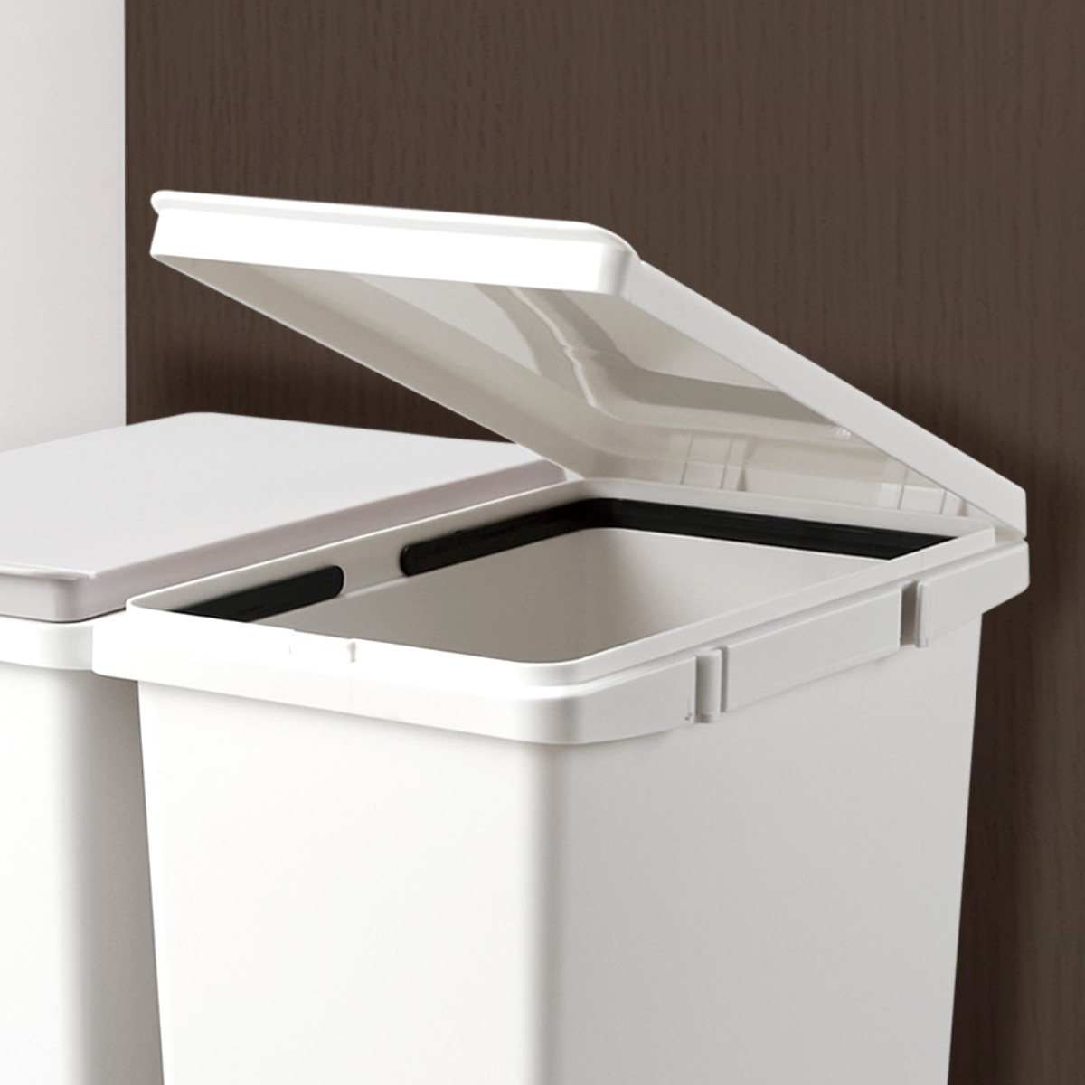 ゴミ箱 分別 20L キッチンジョイント スリム ペダル式 ( ごみ箱 20リットル 連結 キッチン 縦型 シンプル おしゃれ ふた付き キャスター付き EBAN 袋止め付き 袋が見えにくい ダストボックス ) 【グレー】 グレー