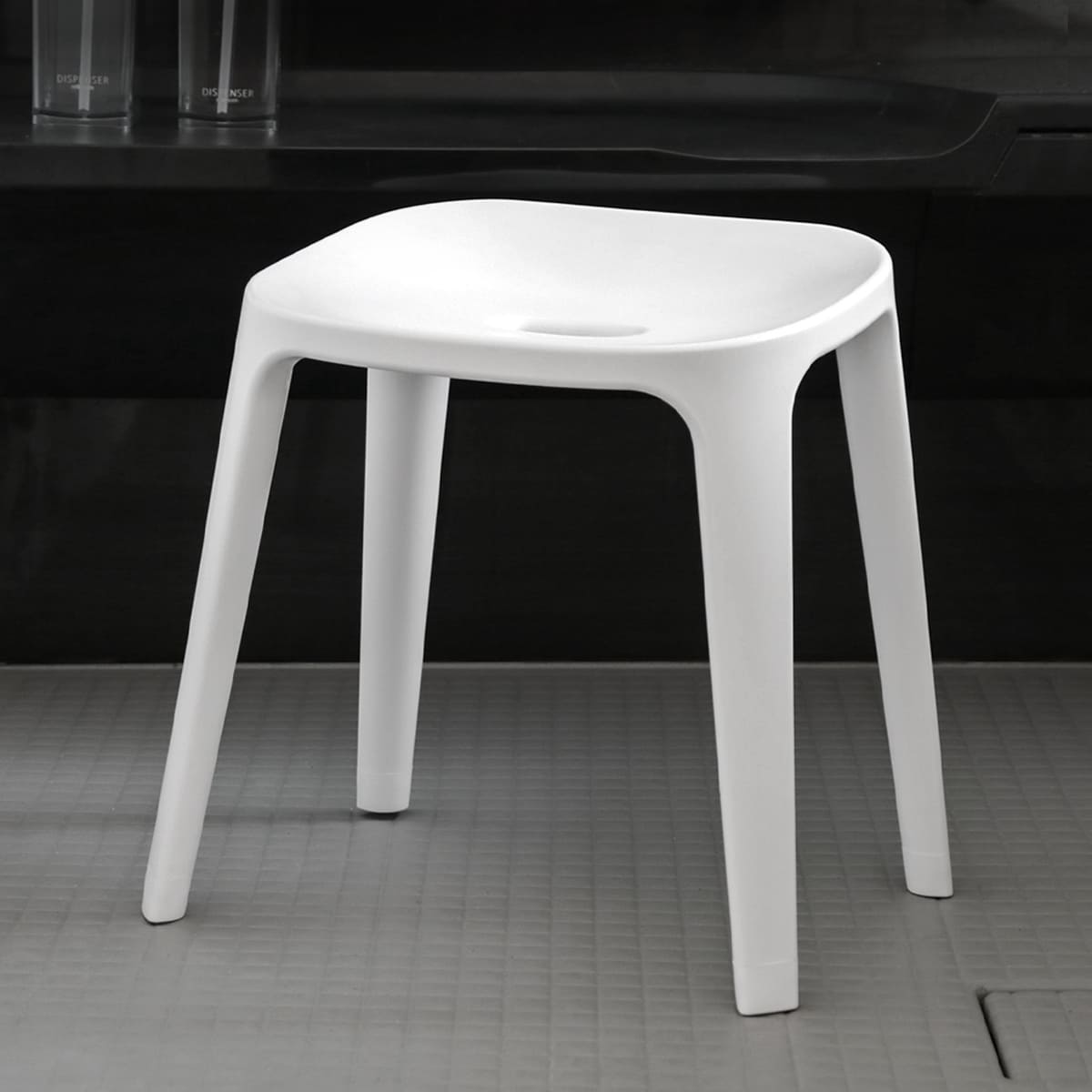 風呂椅子 バスチェアEX 35cm 銀イオン 日本製 ( 風呂いす バスチェア お風呂 腰掛け 座面高35 抗菌加工 風呂イス 椅子 4本脚 高さ35cm すべり止め ブラック ホワイト ベージュ グレー ) 【ブラック】 ブラック