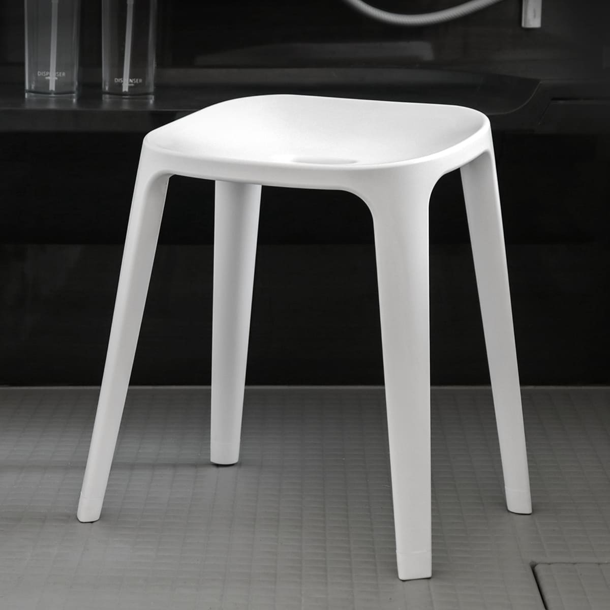 風呂椅子 バスチェアEX 40cm 銀イオン 日本製 ( 風呂いす バスチェア お風呂 腰掛け 座面高40 抗菌加工 風呂イス 椅子 4本脚 高さ40cm すべり止め ブラック ホワイト ベージュ グレー ) 【グレー】 グレー