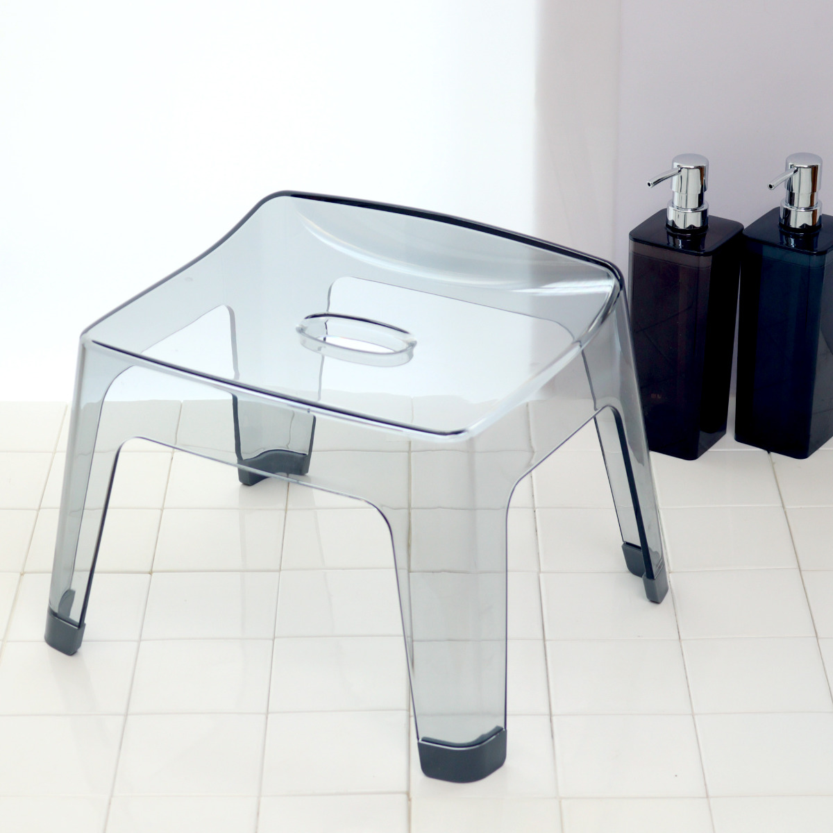 風呂椅子 レリッシュ 高さ25cm 日本製 ( 風呂イス 風呂いす バスチェア 25cm クリア 透明 お風呂 椅子 イス 高級感 おしゃれ 風呂 いす 腰掛け 浴室 入浴 すべり止め 丈夫 バスグッズ 無地 ) 【クリア】 クリア