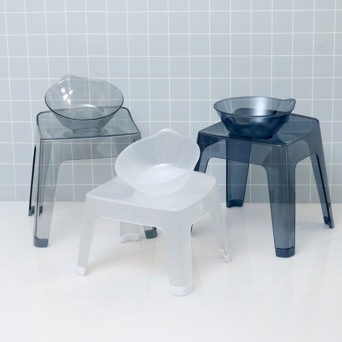 風呂椅子 レリッシュ 高さ35cm 日本製 ( 風呂イス 風呂いす バスチェア 35cm クリア 透明 お風呂 椅子 イス 高級感 おしゃれ 風呂 いす 腰掛け 浴室 入浴 すべり止め 丈夫 バスグッズ 無地 ) 【クリア】 クリア