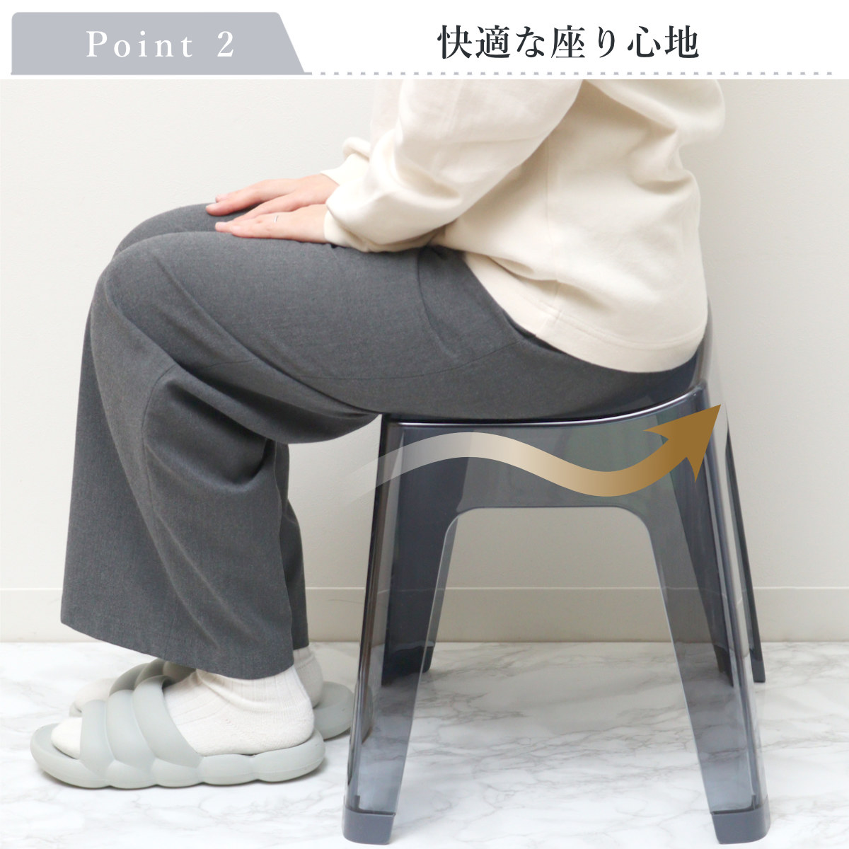 風呂椅子 レリッシュ 高さ35cm 日本製 ( 風呂イス 風呂いす バスチェア 35cm クリア 透明 お風呂 椅子 イス 高級感 おしゃれ 風呂 いす 腰掛け 浴室 入浴 すべり止め 丈夫 バスグッズ 無地 ) 【クリア】 クリア