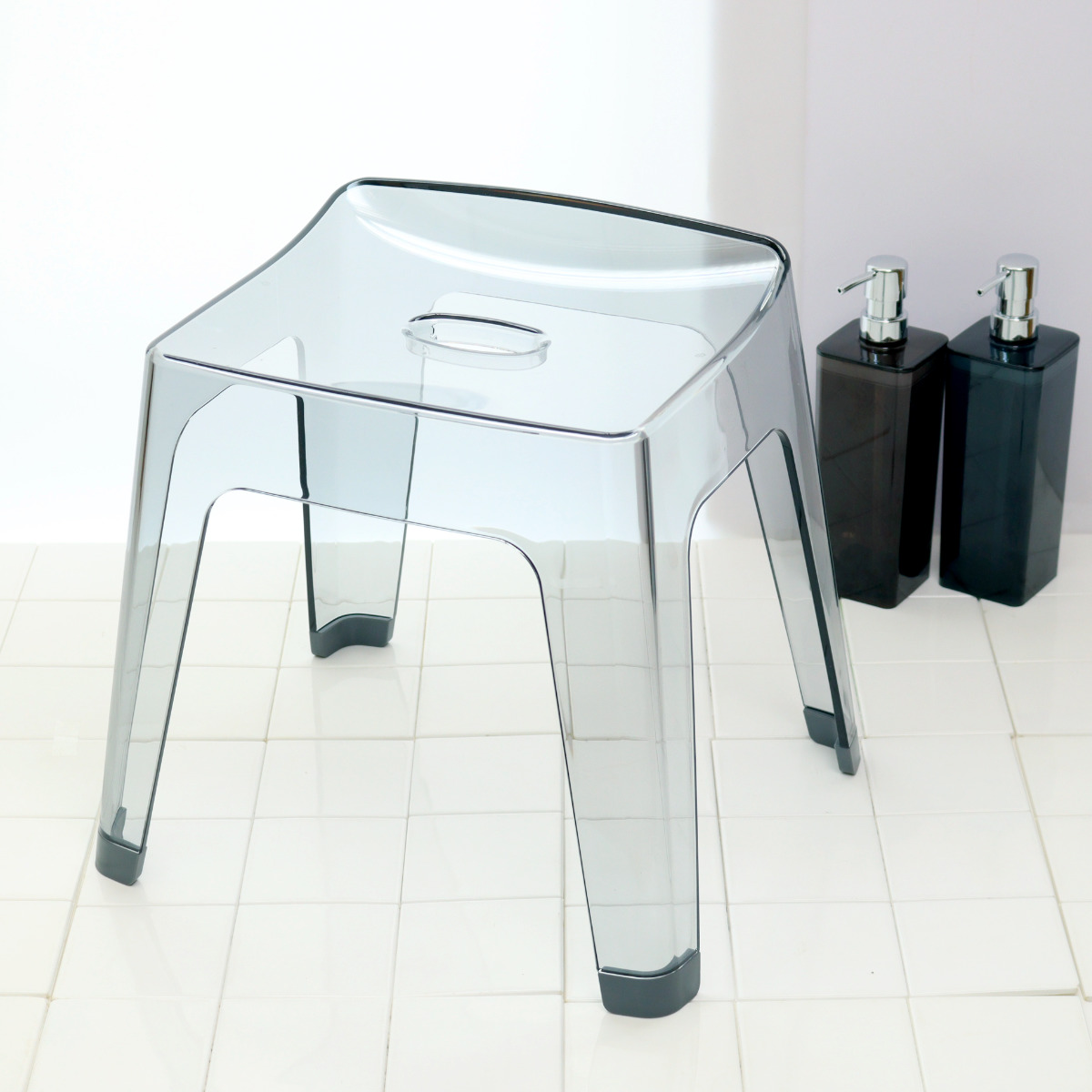 風呂椅子 レリッシュ 高さ35cm 日本製 ( 風呂イス 風呂いす バスチェア 35cm クリア 透明 お風呂 椅子 イス 高級感 おしゃれ 風呂 いす 腰掛け 浴室 入浴 すべり止め 丈夫 バスグッズ 無地 ) 【クリア】 クリア