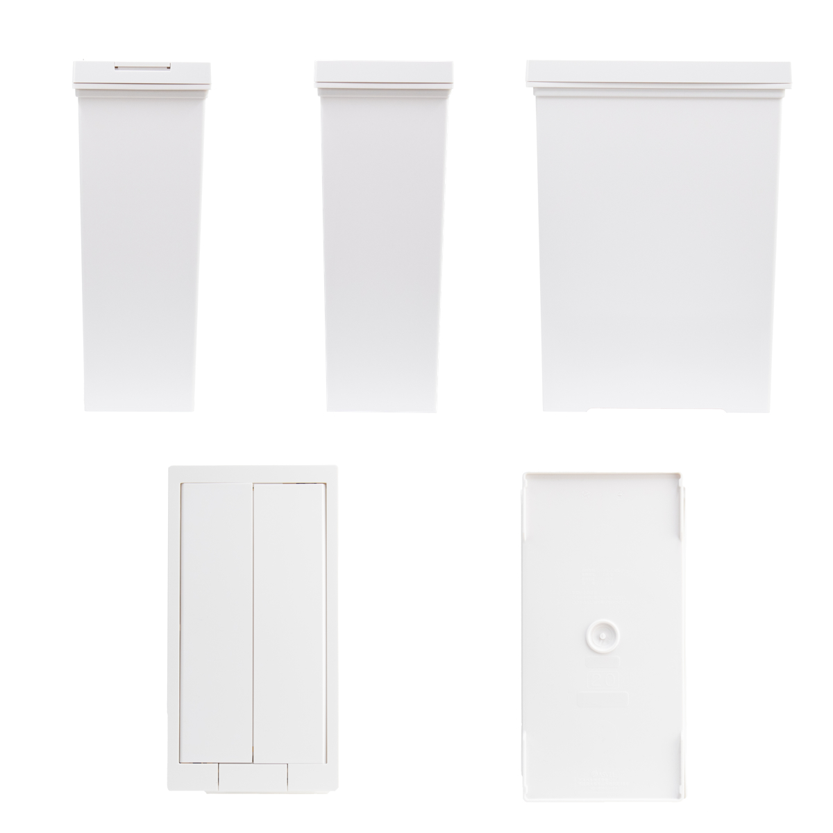 ゴミ箱 20L 棚下で使える 両開き プッシュダスト 袋止め付き ( ごみ箱 20リットル 棚下 手で開ける ふた付き 便利 シンプル 日本製 袋が見えにくい スリム キッチン ダストボックス 角型 ) 【ブラック】 ブラック